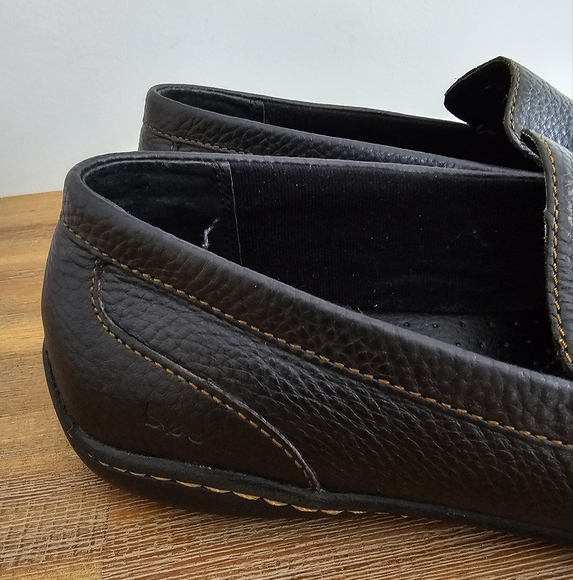 BOC Born Concept Brampton Mens Pebbled Black Leather Slip On Loafers, - Picture 2 of 10